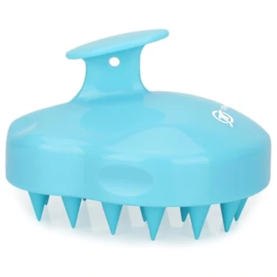 Imagen de FReatech Masajeador Cuero Cabelludo [Mojado &amp; Seco], Cepillo Pelo de Silicona para Champú y Masaje Cabeza, Limpieza Profunda Cuidado, Exfoliación Suave Estimula Crecimiento del Cabello, Azul Claro
