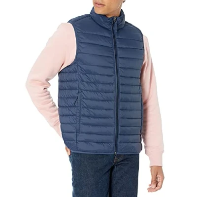 Imagen de Amazon Essentials Chaleco Plumífero Plegable y Ligero, Resistente al Agua Hombre, Azul Marino, XL