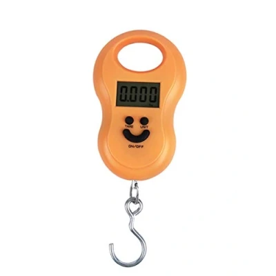 Imagen de Mengshen Bascula Equipaje Digital Grua Escala de pesaje Maletas 110 LB / 50 kg Mini portátil Gancho Colgante Viaje Pantalla LCD retroiluminada para Home Farm Factory Hunting Outdoor Naranja