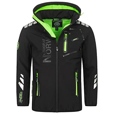 Imagen de Geographical Norway Vantaa Chaqueta Softshell para hombre, impermeable, transpirable, resistente al viento, Negro , XXXL