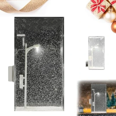 Imagen de Snowy Lamp, Night Flowing Light,snowy Street Lamp Diy Materials Lamp,street Lamp,snow Scenery Snowflake Lamp,snowy Kits
