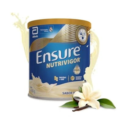 Imagen de Ensure Nutrivigor Complemento Alimenticio para Adultos, con HMB, Proteínas, Vitaminas y Minerales, como el Calcio Sabor Vainilla 400 g