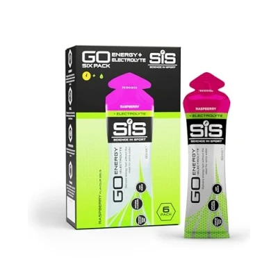 Imagen de Science in Sport GO Energy Gel + Electrolyte 6x60ml Frambuesa, Vegano Ideal para aumentar la energía y equilibrar los electrolitos