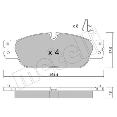 Imagen de METELLI 22 1189 0 Juego de pastillas freno preparado para indicador desgaste JAGUAR: S Type, XJ Berlina