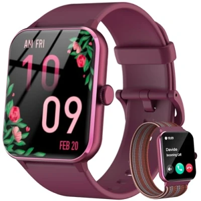 Imagen de Baolubao Reloj Inteligente Hombre Mujer,Smartwatch con Llamadas y Whatsapp,Asistente de Voz,Smart Watch Pulsómetro,Monitor Sueño,100+ Modos Deporte para iOS Android Teléfono