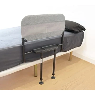Imagen de KMINA Barandilla Cama Adulto con Patas (Altura Somier de 26 a 50 cm), Barrera Adultos Ajustable, Asidero para Mayores, Barandas Bandeja
