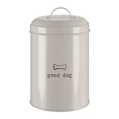 Imagen de Premier Housewares 1.2 Litre Adore Pets Litro Bote para conservar Alimentos Good Dog, Buen Perro, Acero Inoxidable, Natural, 11x11x18 cm