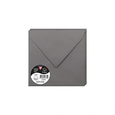 Imagen de Clairefontaine 5783C Un paquet de 20 enveloppes Pollen gommées 16,5x16,5 cm 120g, Gris acier