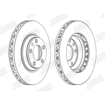 Imagen de JURID 562360JC 1 Disco de freno 350 34 5 ventilado revestido sin tornillos PORSCHE: Cayenne, Panamera, VOLKSWAGEN: Touareg I, AUDI: Q7