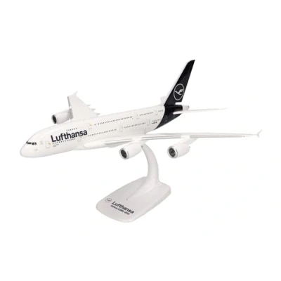Imagen de Herpa 612319 Airbus A380, biplano de Lufthansa, Alas, aeromodelismo con Soporte, construcción maquetas, Modelos en Miniatura, Objeto colección, plástico, Ajuste a presión Escala 1:250 (612319)