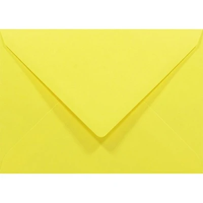 Imagen de Netuno 50x sobres de color amarillos DIN C6 114x162mm 80g Rainbow con solapa puntiaguda engomada sin ventana ideal para invitaciones tarjetas fotos cartas boda vales Navidad folletos oficina impresora
