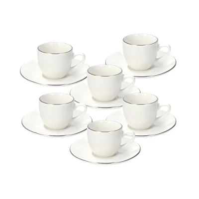 Imagen de Tognana Juego de 6 tazas café con platillo, porcelana, color blanco