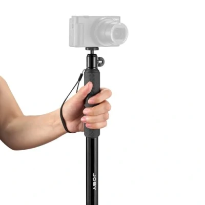 Imagen de JOBY Compact 2 in1 MonoPod, Cámara/Cámara de Acción con Rótula, Montura Universal ¼ 20 pulg., Articulación y Bolsa, para CSC, DSLR, Sin Espejo, GoPro, Negro Foto, Vídeo, Vlogging