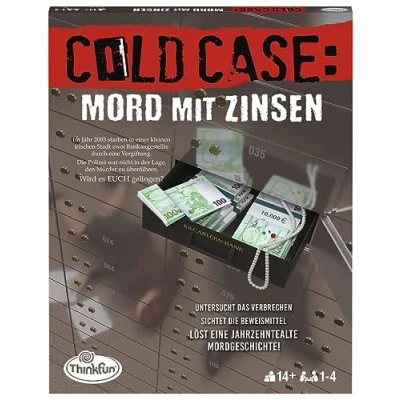 Imagen de ThinkFun 76486 Caso frío: Asesinato con Intereses. el Asesino en casa. ¿Quién Encuentra al Asesino? Un Juego de Rompecabezas para uno o Grupo a Partir 14 años, [Brown, Grey, Silver]