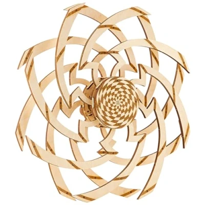 Imagen de Wood Trick Hypnotic Vortex Rompecabezas de madera 3D con ilusión óptica cinética para adultos y niños, 20 x pulgadas, modelos madera, proyectos ingeniería, mecánicos 3D, kits
