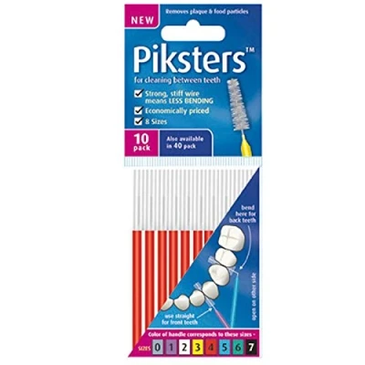 Imagen de Pik sters Cepillos Interdentales (10 unidades, color rojo, 0,65 mm, pack ventaja 3 (3 x 10 unidades)