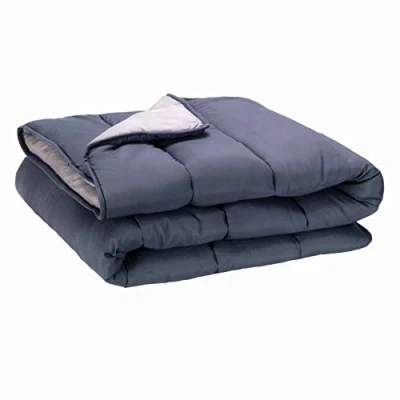Imagen de Pikolin Home Edredón Reversible 300 gr Relleno Nórdico Bicolor para Cama 180 Tacto Pluma, Cálido, Transpirable, Color Gris Claro/Gris Natural, 260 x 240 cm