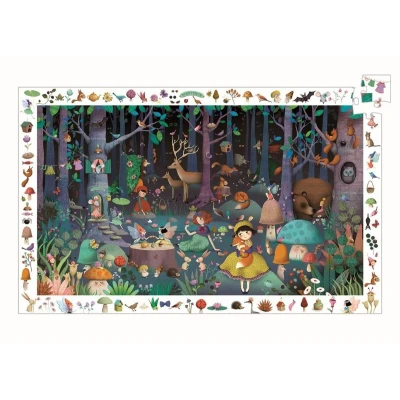 Imagen de Djeco Enchanted Forest 100pc Observation Jigsaw Puzzle + Poster Observación El Bosque Encantado, Color, 1000 (DJ07504)