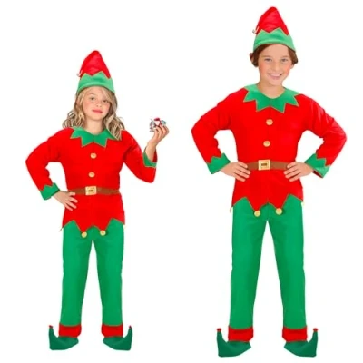 Imagen de WIDMANN MILANO PARTY FASHION disfraz de elfo infantil, pequeño ayudante Papá Noel, duende, elfo, Navidad