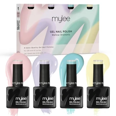 Imagen de MyGel by MYLEE Mallow Dramatic Set de Esmaltes Uñas en Gel 4x10ml UV/LED Nail Art Manicure Pedicure para Uso Profesional y Doméstico Larga Duración Fácil Usar