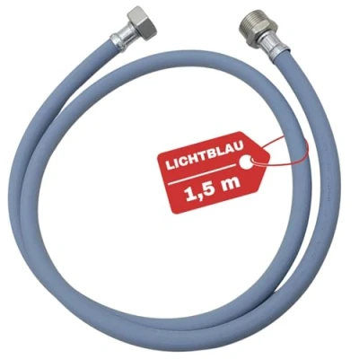 Imagen de LICHTBLAU Prolongación de manguera 4m entrada con rosca metálica Conexión para lavadora lavavajillas I 3/4 pulgadas agua universal