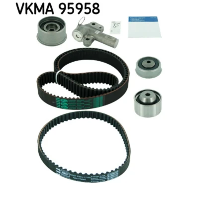 Imagen de SKF VKMA 95958 Kit de correa distribución 65 con amortiguador tensado, rodillo tensor perfil redondeado dientes HYUNDAI: Santa Fe I