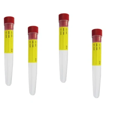Imagen de Recipientes estériles para orina, 4 unidades, 12 ml, con tapón hermético de rosca etiqueta, ampollas graduadas a presión pruebas laboratorio y análisis, art. 342718