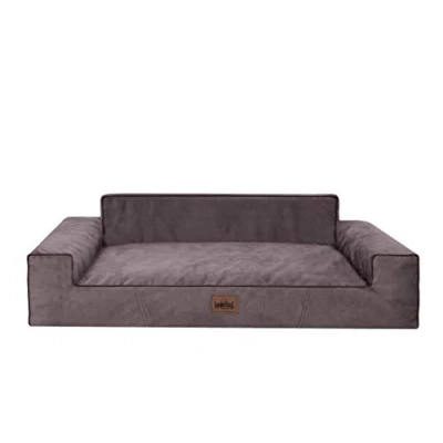 Imagen de Bjird Cama Perro Cuna para Perros Dormir, con Funda de Cordura Extraíble (Lavable a 30) Pequeños y Grandes Sofa 116 x 78 cm marrón Fancy