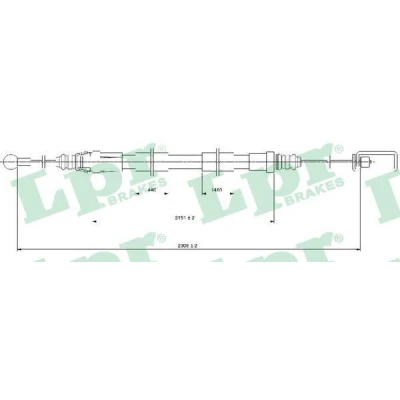 Imagen de LPR C0129B Cable de Freno Mano 2310/2150 Discos PEUGEOT: 807