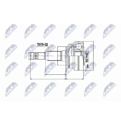 Imagen de NTY NPZ PL 010 Junta Homocinética lado de rueda OPEL: Zafira A, Astra G Coupé, CC