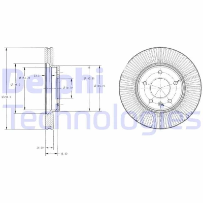 Imagen de DELPHI BG4092C Disco de freno 296 29 5 ventilado revestido sin procesar cojinete rueda, anillo sensor ABS CHEVROLET: Captiva, OPEL: Antara