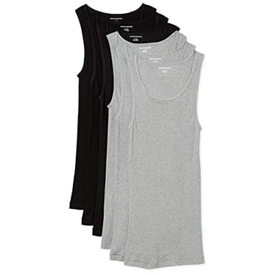 Imagen de Amazon Essentials Camisetas Interiores de Tirantes Hombre, Pack 6, Gris Mezcla/Negro, M