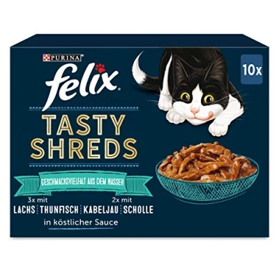 Imagen de FELIX Tasty Shreds Comida para Gatos húmeda en Salsa, Variedad de sabores del Agua, 6 Unidades (6 x 10 80 g)