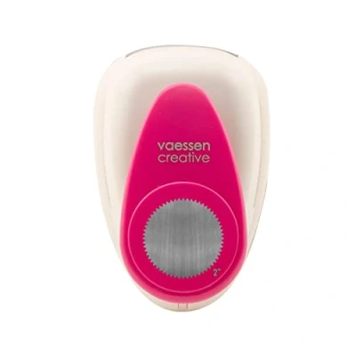 Imagen de Vaessen Creative 21437 054 perforadora con diseño de tiza, 5 cm, grande, 1 pieza, hasta 160 g/m², para manualidades papel y scrapbooking, color blanco rosa