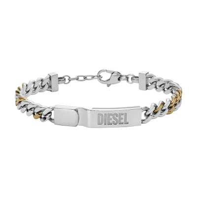 Imagen de Diesel Steel Stainless Bracelet Silver Pulsera silvercoloured/goldcoloured, Hombre, Talla: One Size, coloured/gold coloured
