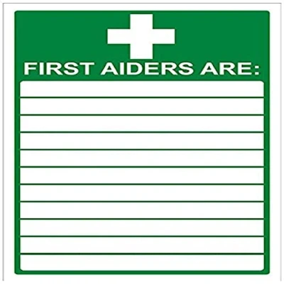 Imagen de VSafety First Aiders Letrero de primeros auxilios, 200 mm x 300 mm, vinilo autoadhesivo
