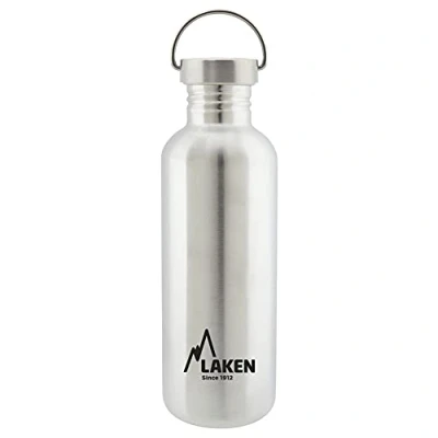 Imagen de Laken Botella de Agua Acero Inoxidable (1L Acero) con Tapón Vintage Reutilizable y Sostenible para Niños Adultos: Ideal Deporte, Escuela, Café