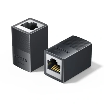 Imagen de UGREEN Adaptador RJ45 10Gbps Conector de Extensión Lan Acoplador Compatible con POE Función Protección para Gigabit Acoplamiento Cable Ethernet Cat7/ Cat6/ Cat5e (Negro,2 Piezas)