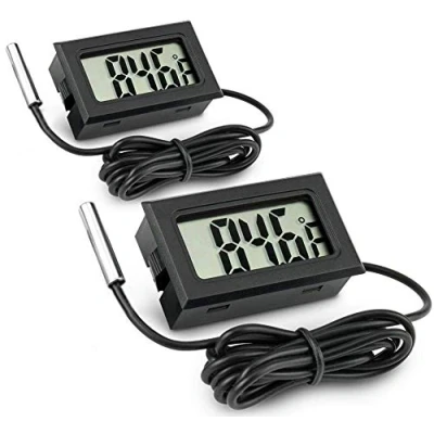 Imagen de ZHITING Termómetro LCD digital Monitor de temperatura con sonda externa para Refrigerador Congelador Acuario （2PCS）