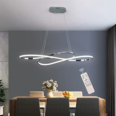 Imagen de Dimmable LED Ceiling Pendant Light Fixture Restaurant Hanging Lamp with Remote Control,Height Adjustable Lights,Modern Creative Design Chandelier,for Kitchen Island Bar Cafe Dining Room Table