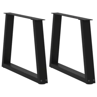 Imagen de vidaXL Patas para mesa de comedor forma V 2 uds negro 50x(42 43,3) cm, pata mesa, comedor,