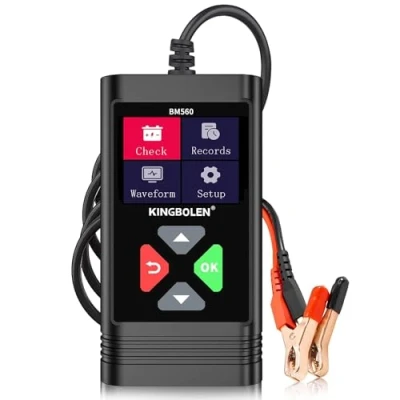 Imagen de Kingbolen Comprobador de batería coche 6 V 12 V, BM560 100 2000 CCA probador alternador digital analizador para coche, moto, ATV, SUV, barco