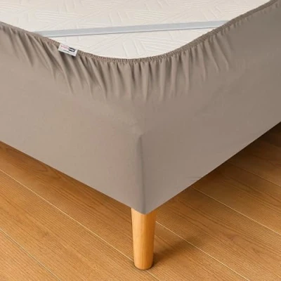 Imagen de WRAPPYBAG Cubre Somier 90 x 200 de algodón con Elásticos Renueva y Moderniza tu Antiguo Color Taupe 6 Tamaños Disponibles