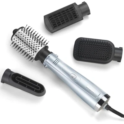 Imagen de BaByliss Cepillo de aire 4 en 1 Hydro Fusion secador pelo, Antiencrespamiento, accesorios, Secador, Alisador, Voluminizador, Todo uno, Azul, AS774E