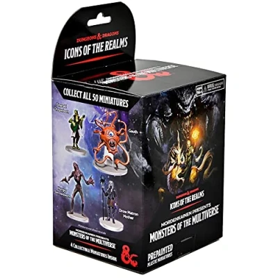 Imagen de WizKids D&amp;D Icons of The Realms Miniatures: Booster Mordenkainen presenta monstruos del multiverso (Set 23) individual 4 miniaturas prepintadas, aleatoriamente surtidos