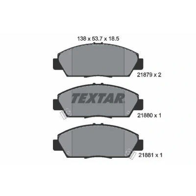 Imagen de TEXTAR 2187901 Juego de pastillas freno con avisador acústico desgaste HONDA: PRELUDE V, 4, ACCORD 5, ROVER: 600