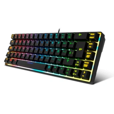 Imagen de KROM Kalista Teclado Gaming de Membrana RGB Rainbow, Formato 62%, Modo Gaming, N 19 Anti ghosting, Windows Mac, Layout español, Negro