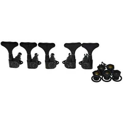 Imagen de Dopro Negro 2+3 sintonizadores de bajo sellado 2L3R teclas afinación clavijas 5 cuerdas Bass Guitar Machine Heads