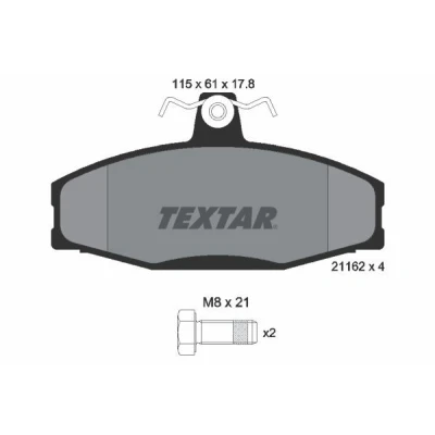 Imagen de TEXTAR 2166201 Juego de pastillas freno no preparado para indicador desgaste con tornillos pinza SKODA: FELICIA 1 Pickup, 2 Kombi