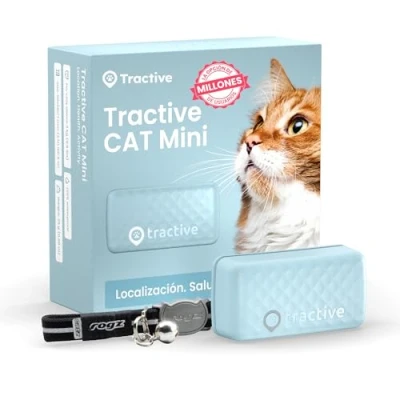 Imagen de Tractive Collar Gato GPS Mini N.º 1 del Mercado Localización en Tiempo Real Historial de ubicaciones Avisos Salud Monitor Actividad Incluido
